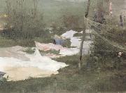 Helene Schjerfbeck Drying Laundry (nn02) oil